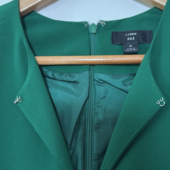 J.Crew Cropped long-sleeve top in 365 crepe Emerald Jade Green Size 6 - Picture 4 of 16